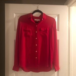 Portofino Red Work Blouse - loft